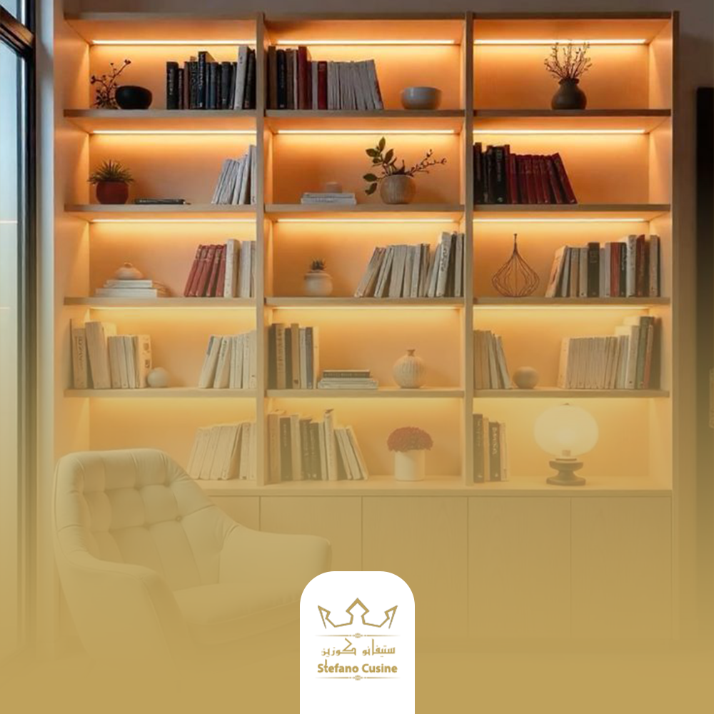 مكتبات خشبية مودرن للمنازل